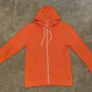 Orange Zip-up Hoodie- Large